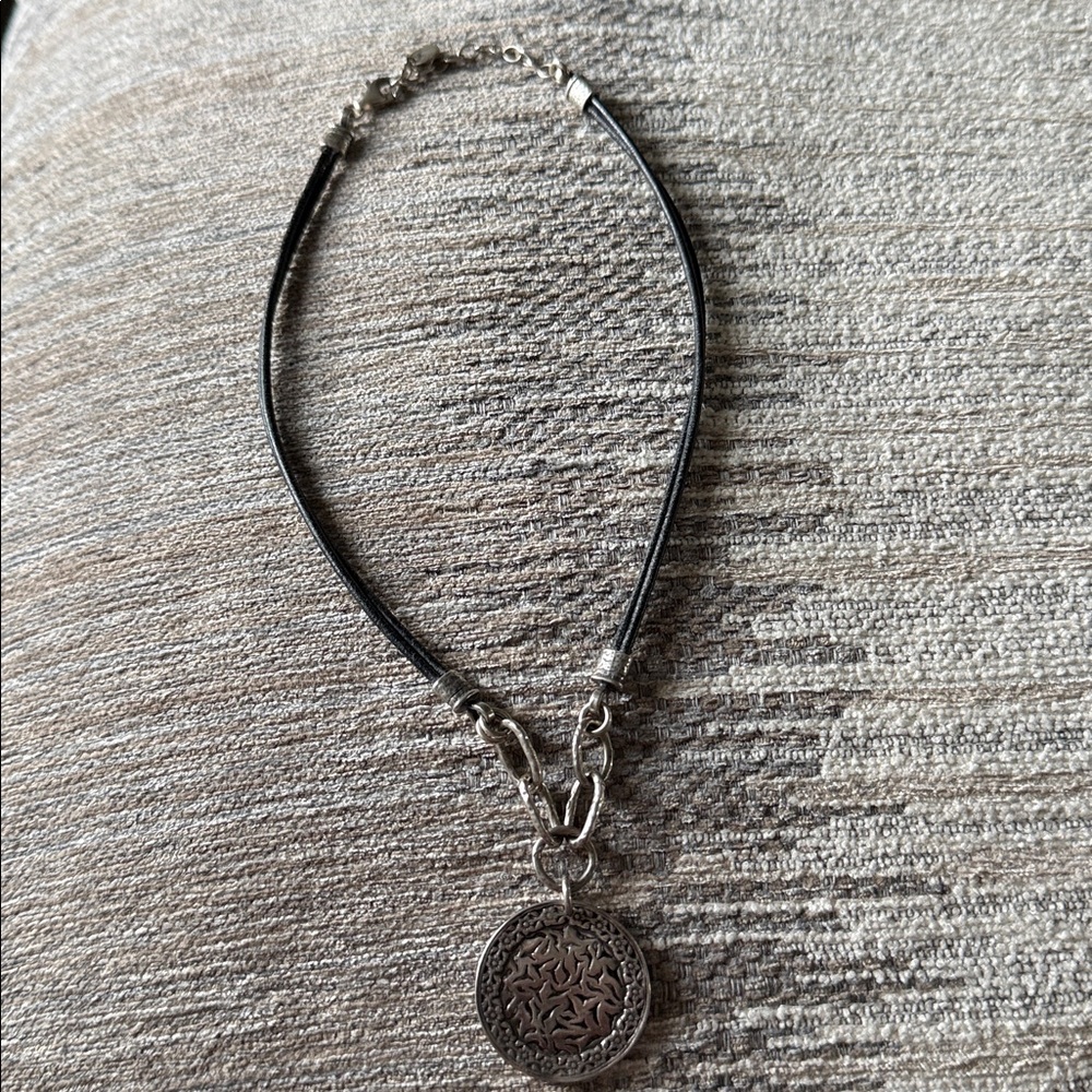 Silpada Black Leather Necklace with Sterling Silver